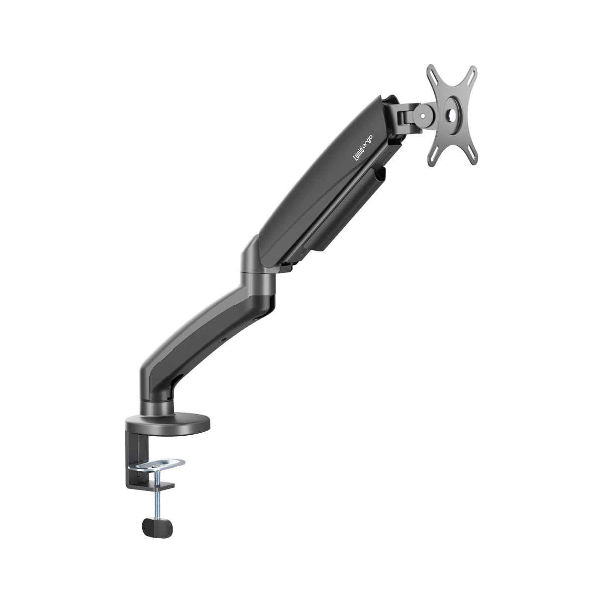 แขนจับจอ LUNIO ERGO MONITOR ARM CYBOT สีเทา 1 แขน หมุนได้360°_0